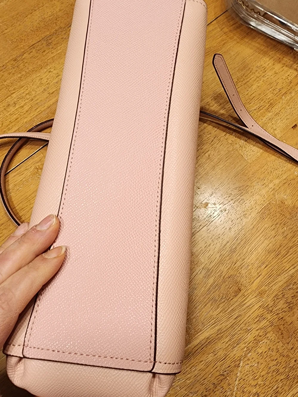 Coach Brooke Carryall Satchel in blush pink crossgrain leather, silver Hardware